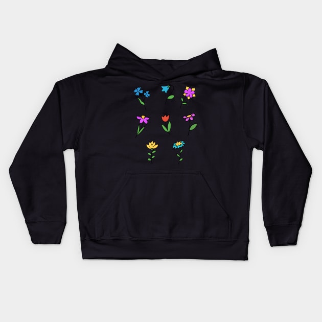 Hand Drawn Flowers clipart Kids Hoodie by monicasareen